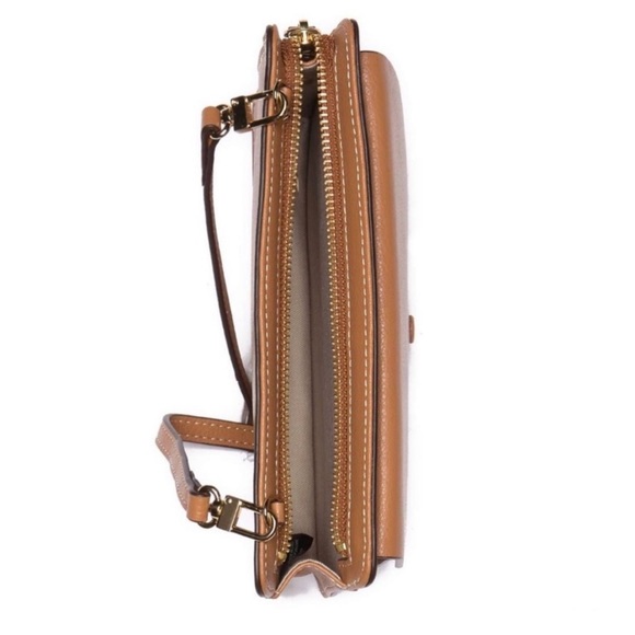 New Halogen Leather Tan Convertible Crossbody Bag - Picture 4 of 6